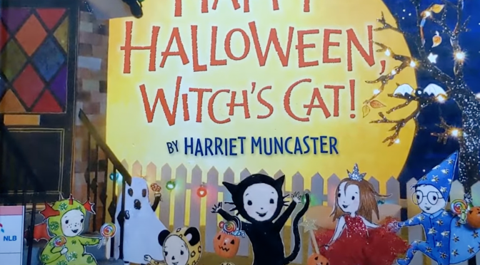 “Happy Halloween Witch’s Cat” by Harriet Muncaster